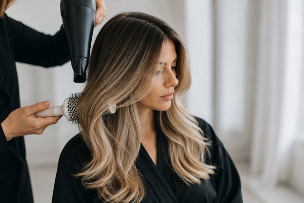 Brushing à domicile, coiffure lissée et brillante