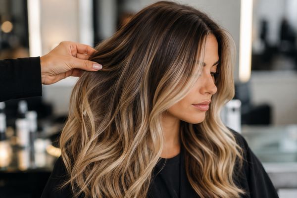 Balayage et coiffure naturelle ondulée